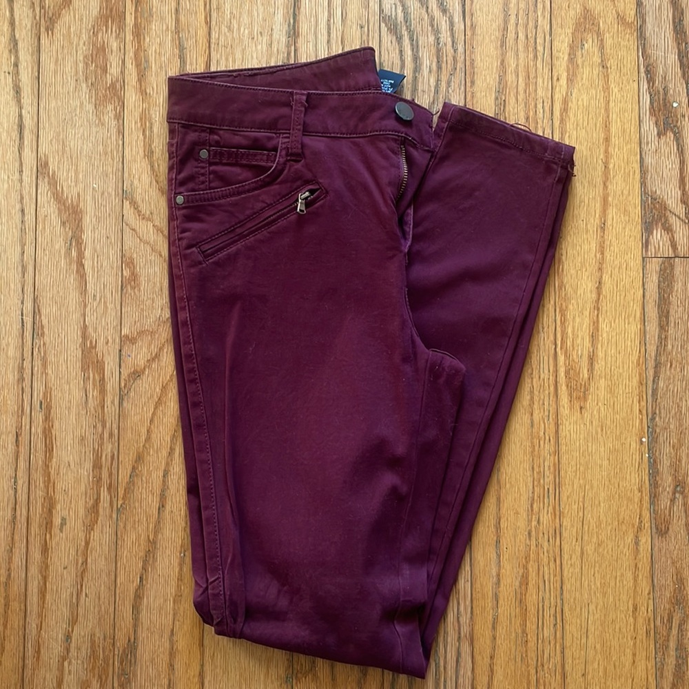 Ana, Maroon Skinny Jeans, Size 28